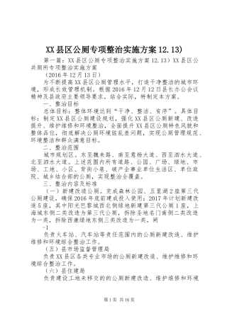 XX县区公厕专项整治实施方案12.13)