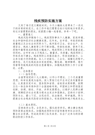 残疾预防实施方案