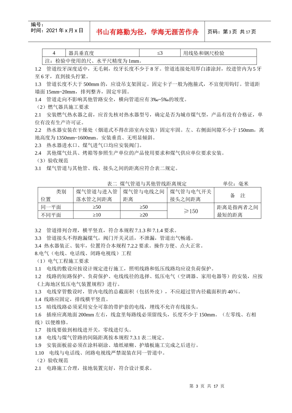 家庭装装潢工程施工和验收规程_第3页