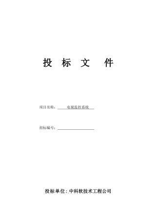 安防监控投标书(DOC 28页)