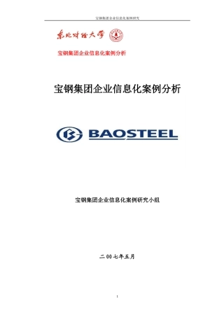 宝钢集团企业信息化案例分析文档信息
