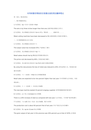 对考研最有帮助最全面的英汉翻译笔记