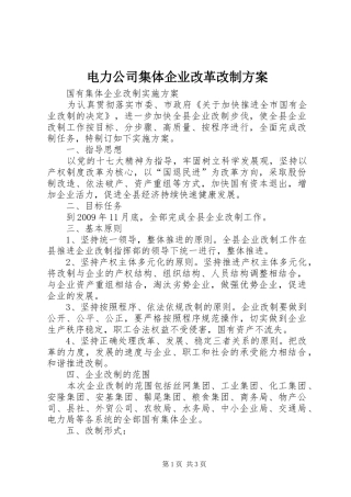 电力公司集体企业改革改制方案_3