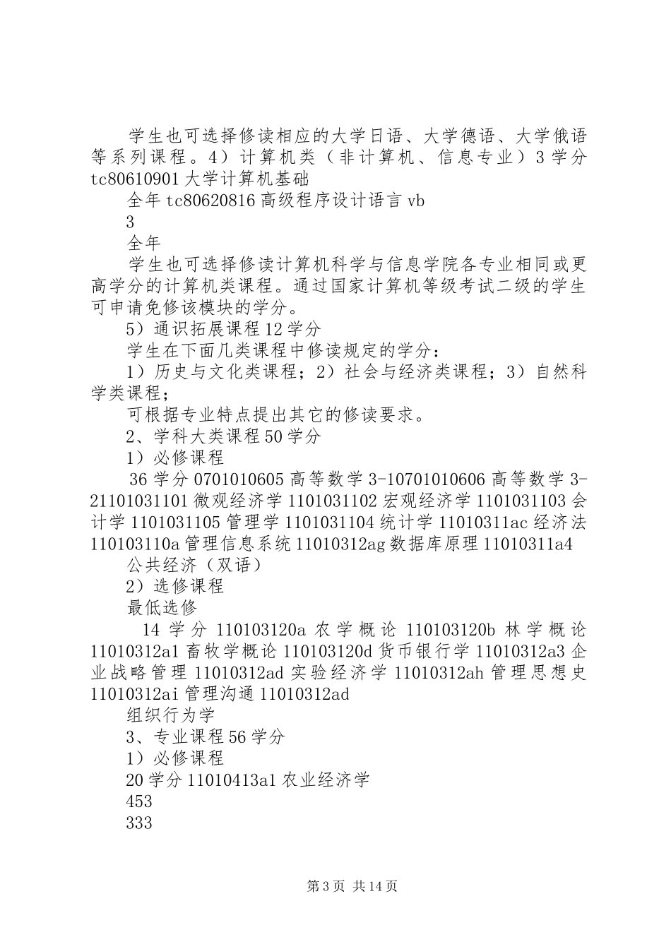贵大农林经济管理专业培养方案20XX年0423_第3页