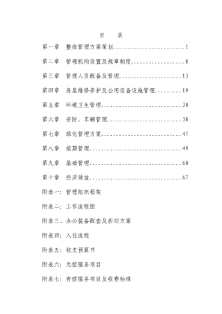 小区前期物业管理投标方案