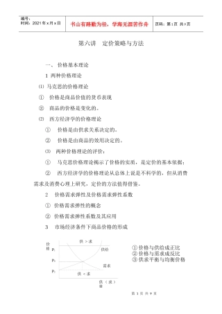 定价策略与方法