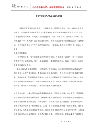 小企业的风险及防范对策(doc 8)