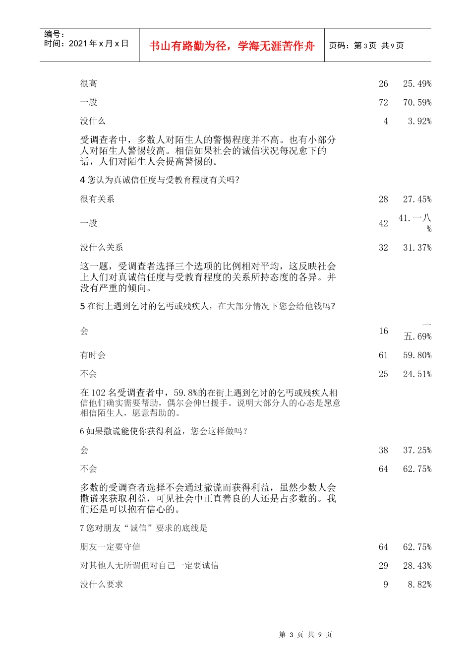 对社会信任度的调查报告_第3页