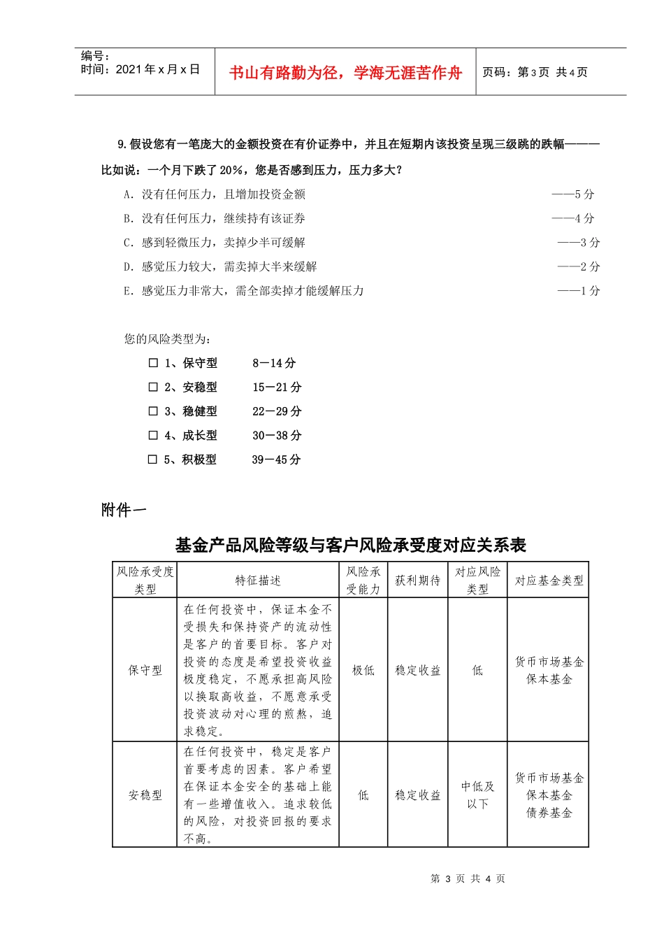 客户风险评估问卷_第3页