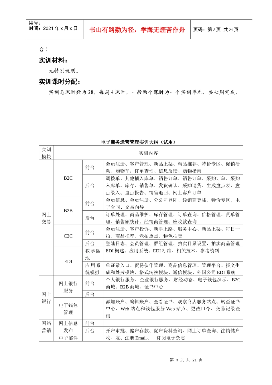 实验与实训指导书-《电子商务运营管理实训》指导书_第3页
