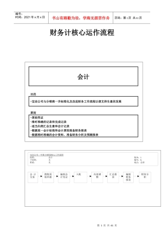 宝洁财务核心运作流程