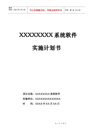 实施项目计划书