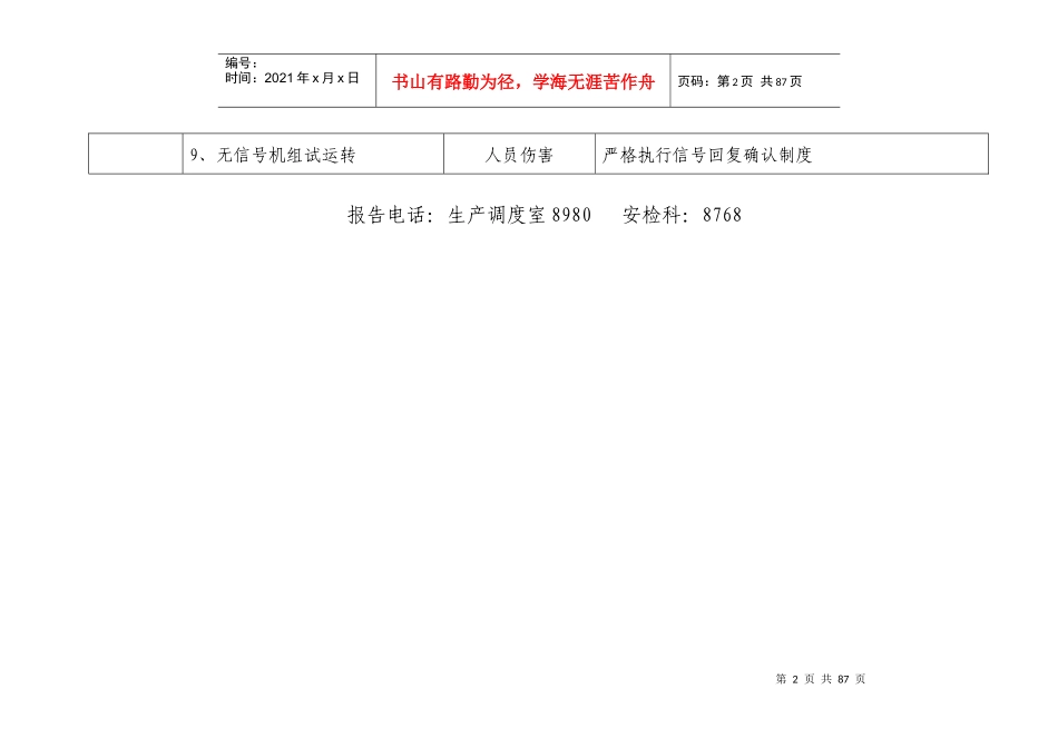 安全风险管控岗位风险告知卡(精编版)_第2页