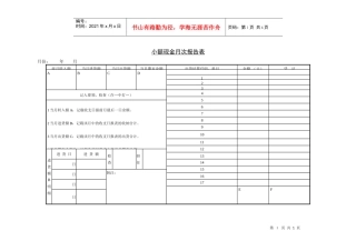 小额现金月次报告表