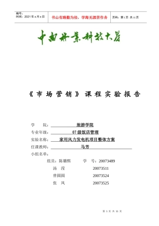 家用风力发电机项目整体方案