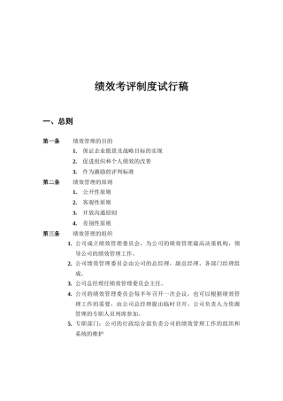 小型咨询公司的绩效考核方案