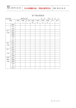 客户情况周报表