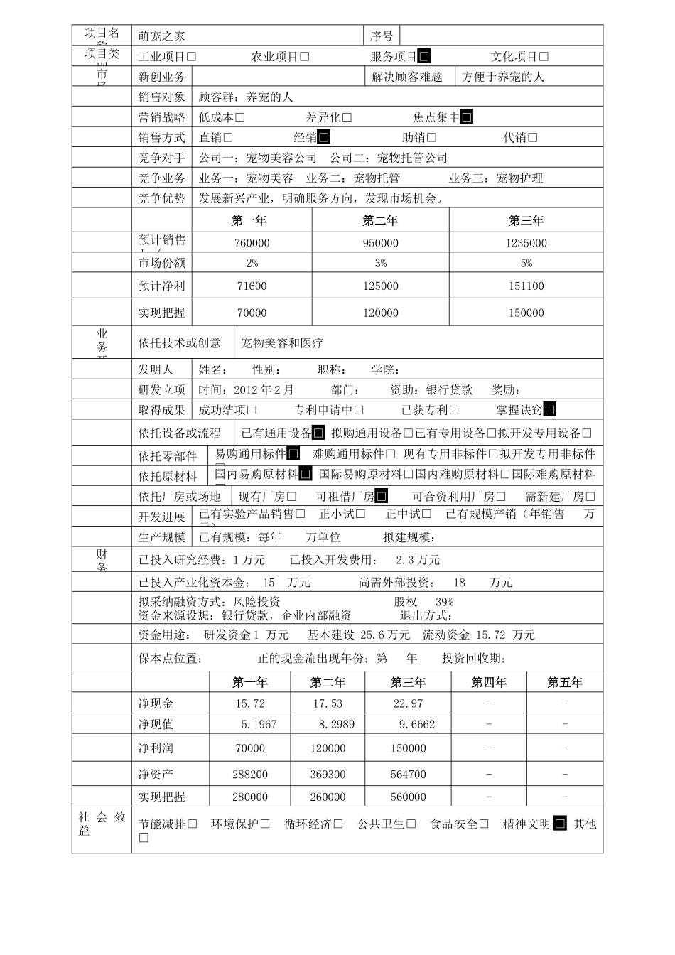 宠物商店创业计划书_第1页