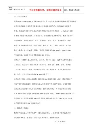 宝洁品牌战略