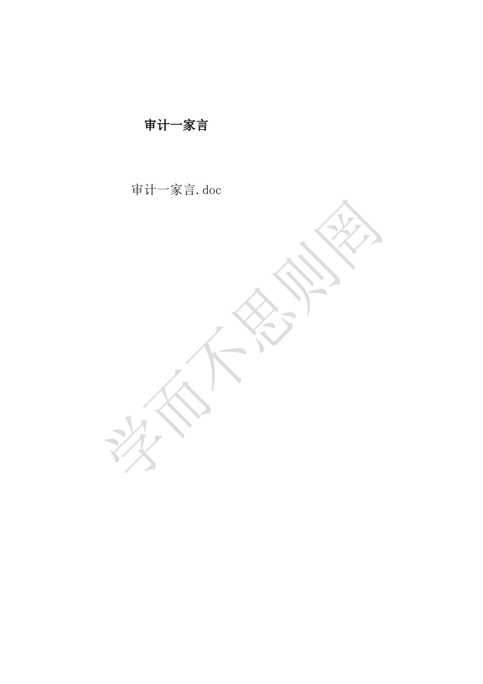 审计项目管理报告书_第1页