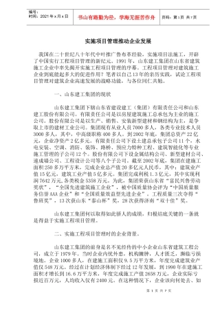 实施项目管理推动企业发展