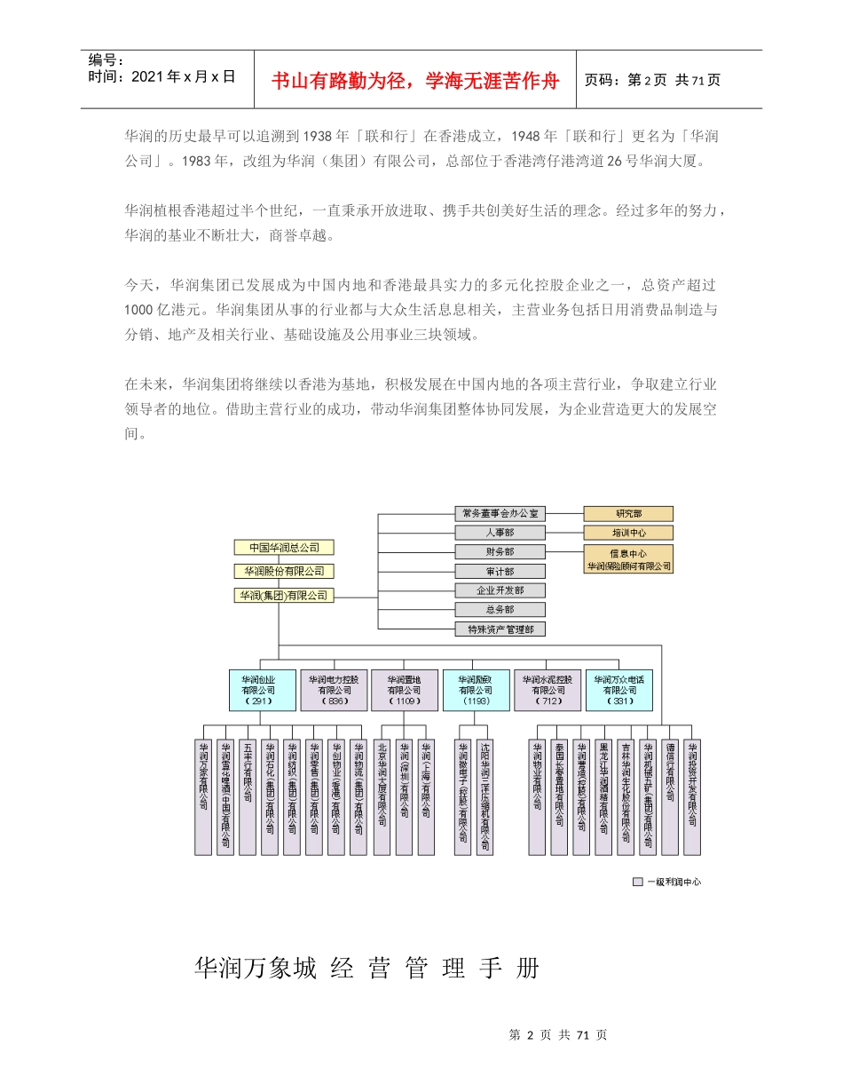 实用深圳华润万象城运营手册大全-精细_第2页