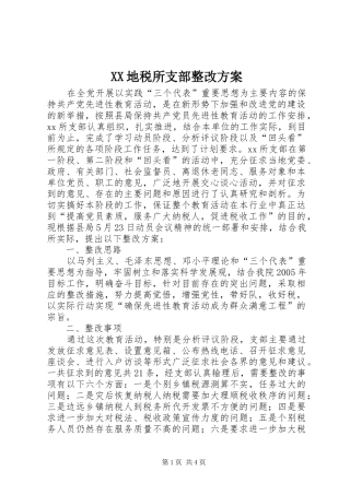 XX地税所支部整改方案