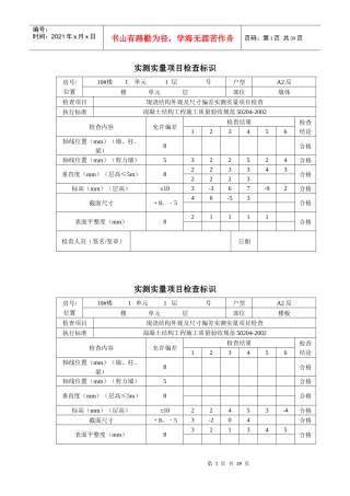 实测实量项目检查标识