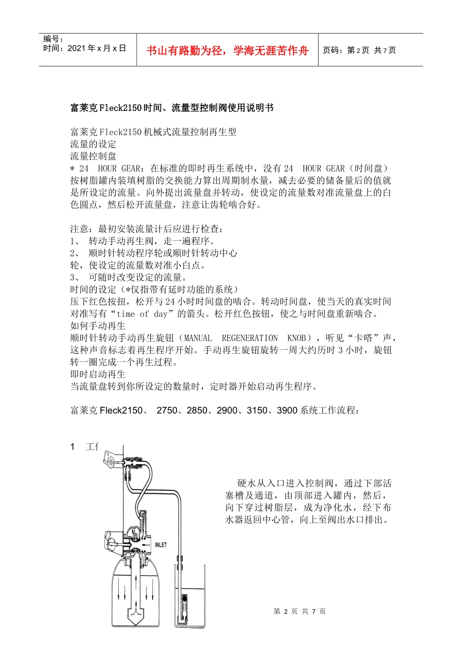 富莱克时间、流量型水处理操作手册_第2页