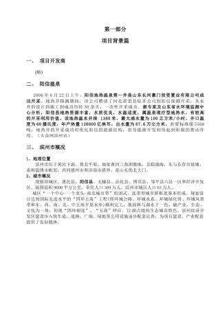山东滨州温泉项目可行方案报告_88页