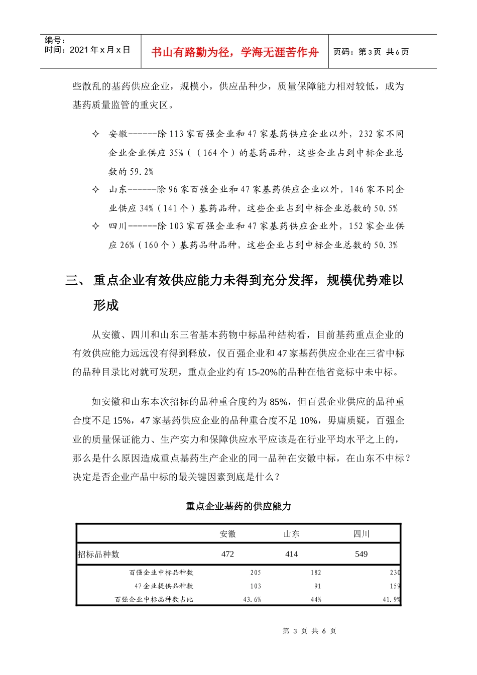 安徽、山东、四川三省基本药物招标情况分析_第3页