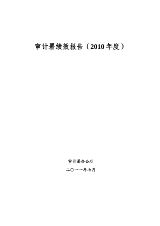 审计署绩效报告(XXXX年度)