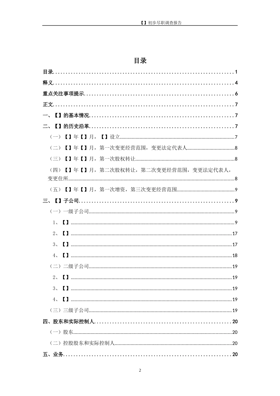 尽职调查报告模板_第2页