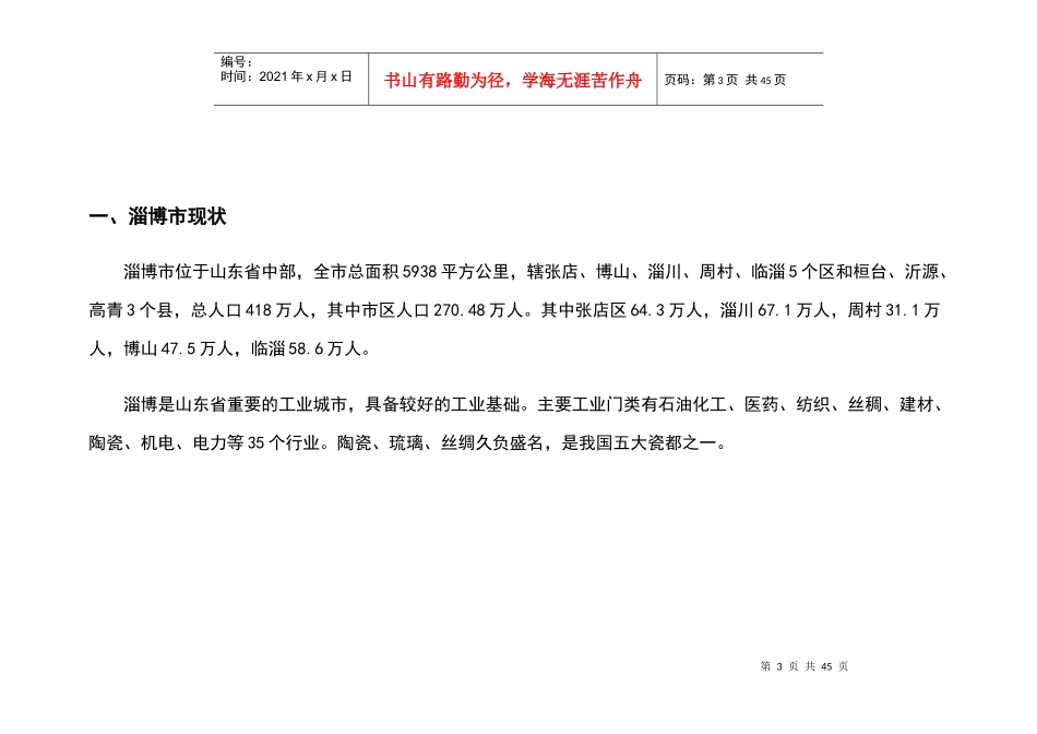 山东淄博商业物业市场调查报告_第3页