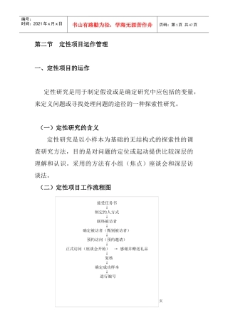 定性项目运作管理规划