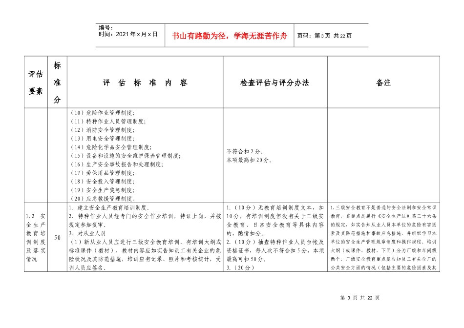 宝安区工业企业安全管理分级评定标准_第3页