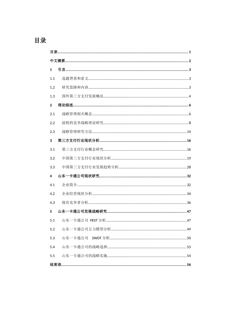 山东一卡通公司发展战略研究_布廷现(word版)_第1页