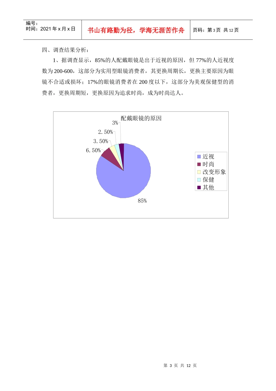 对大学生眼镜消费情况的调查报告_第3页