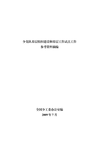 少先队基层组织建设和基层工作试点工作资料
