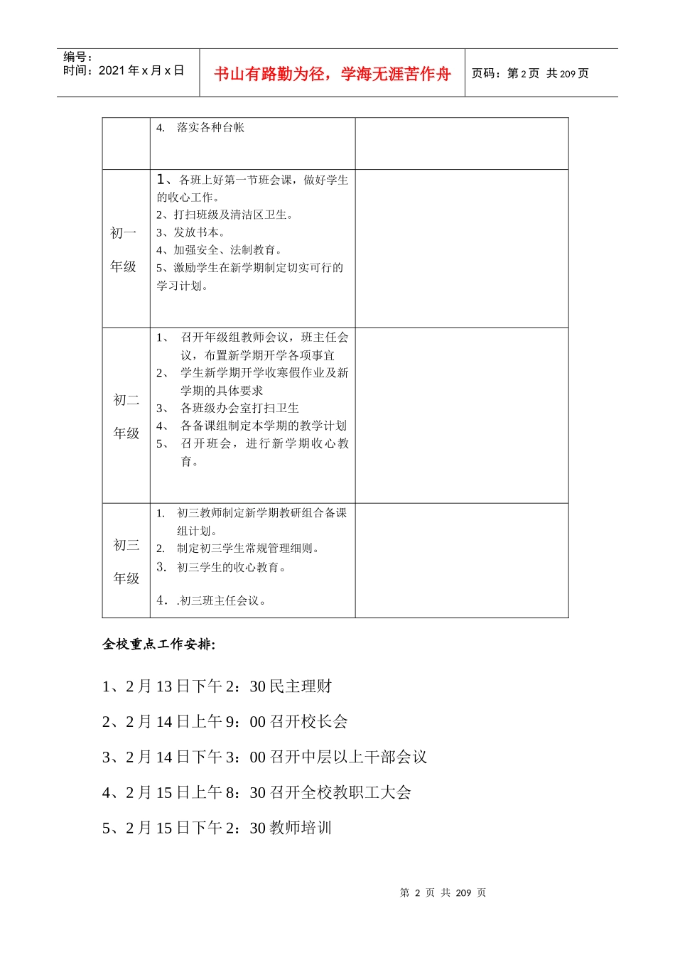 实验初级中学各部门周工作总结与安排(1)_第2页