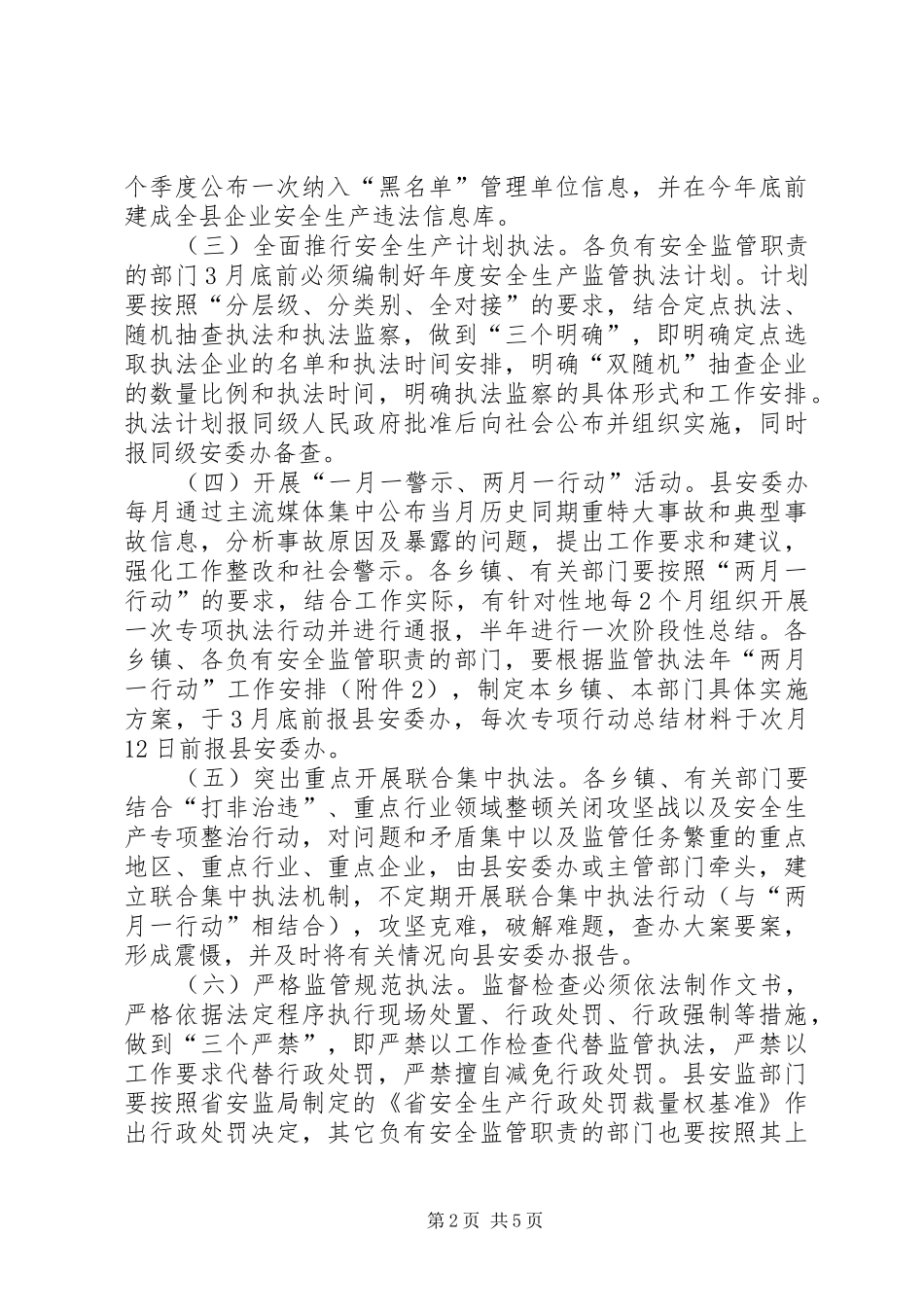 安全生产“监管执法年”实施方案_第2页