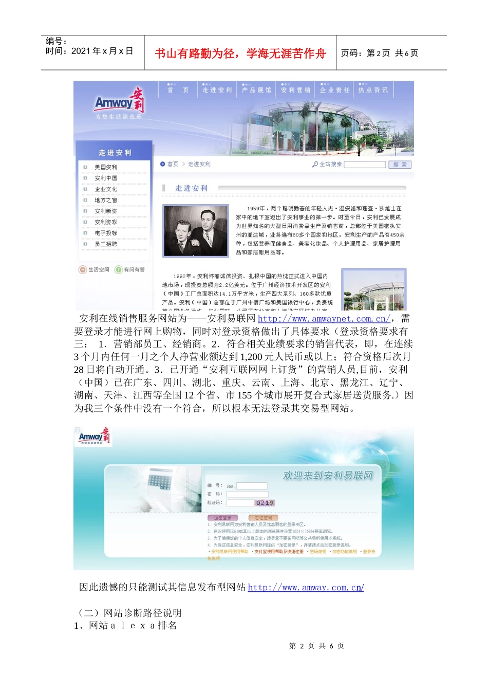 安利网站诊断书_第2页