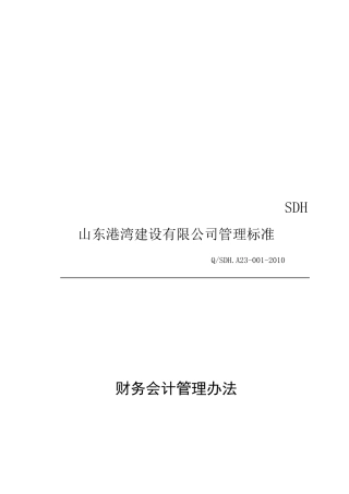 山东某公司财务会计管理办法