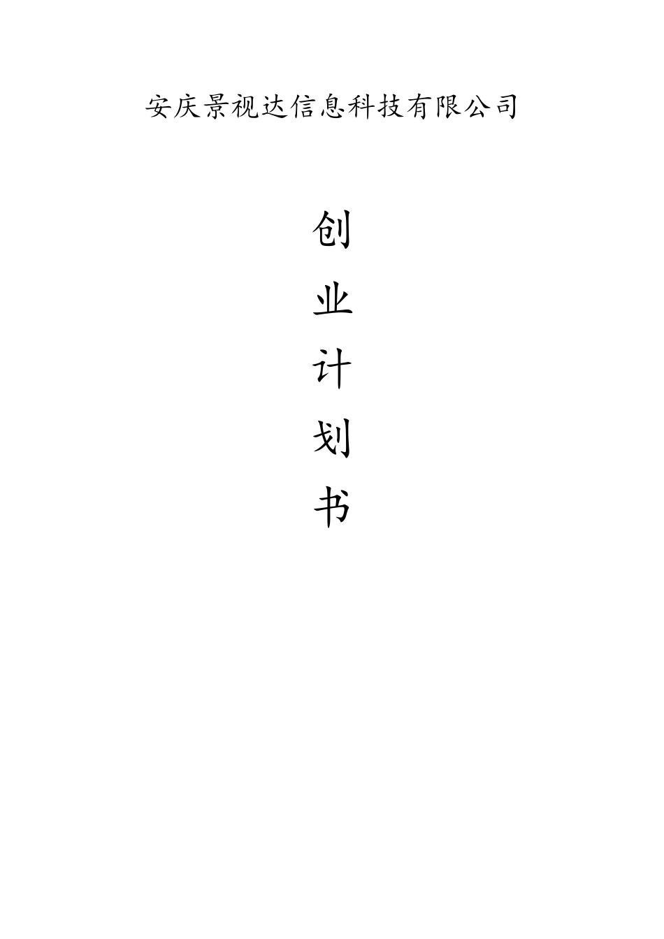 安庆景视达信息科技有限公司策划书1_第1页
