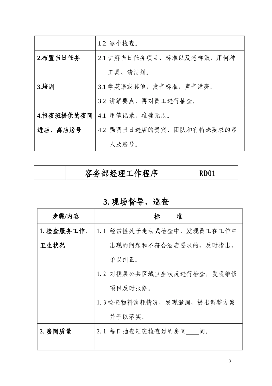 客务部(楼层)各岗位工作流程_第3页