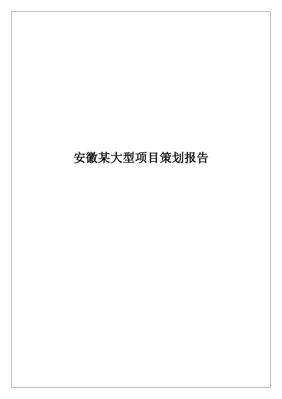 安徽某大型项目研究策划报告_第1页
