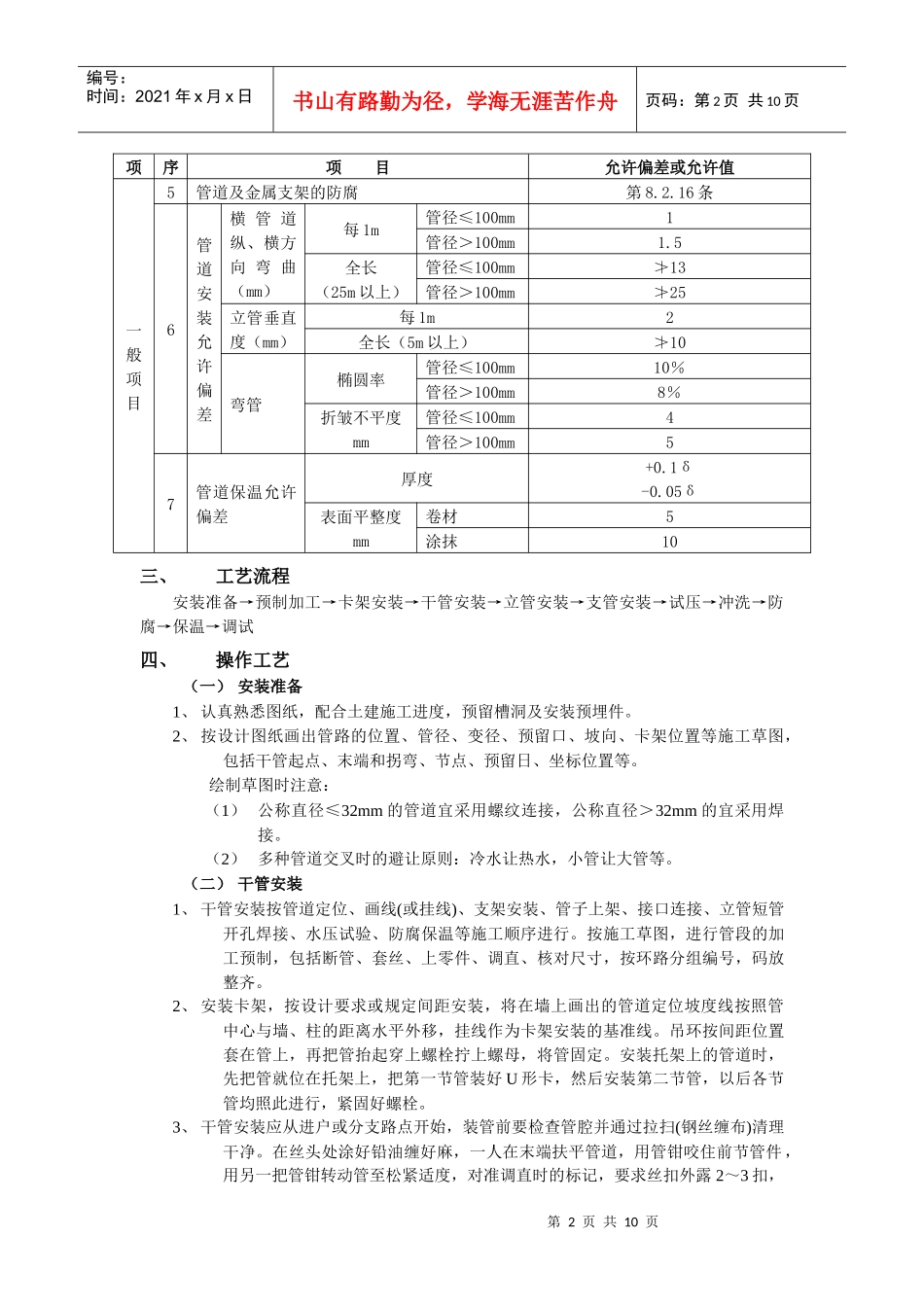 室内采暖管道安装工程_第2页