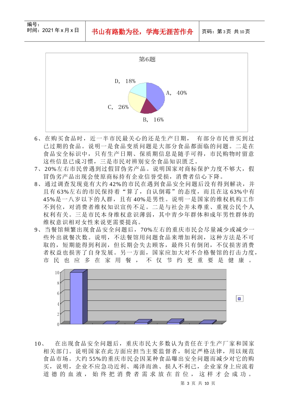就食品安全事件看重庆市民对食品消费情况的调查报告_第3页