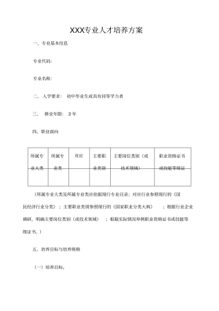 专业人才培养方案