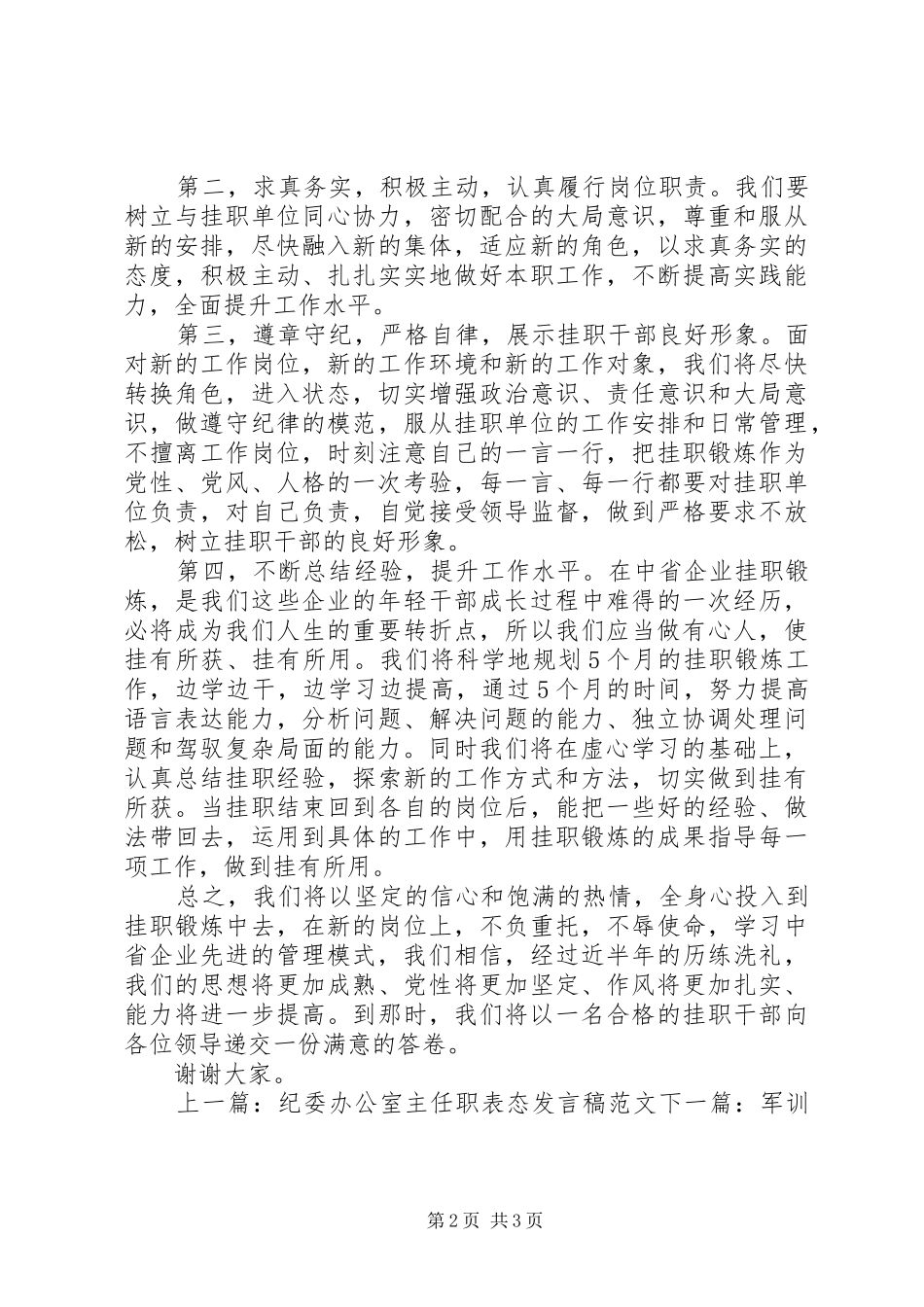 挂职副书记表态发言稿_第2页